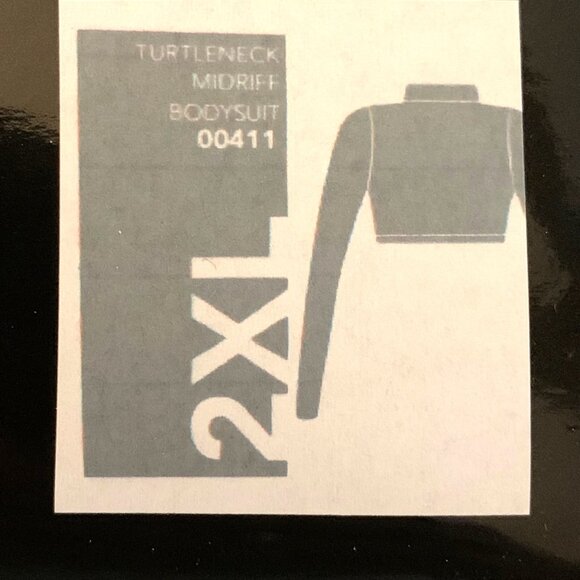 Cheer Fantastic Mock Turtleneck Midriff Zip Back Bodysuit 2XL Black Long Sleeve - Picture 8 of 10